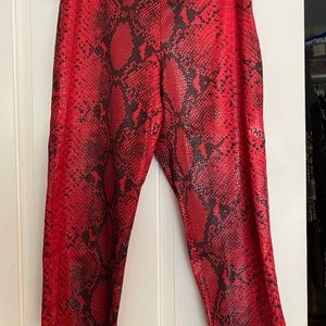 Red snake skin capris